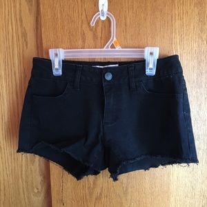 Black distressed jean shorts ONLY WORN ONCE